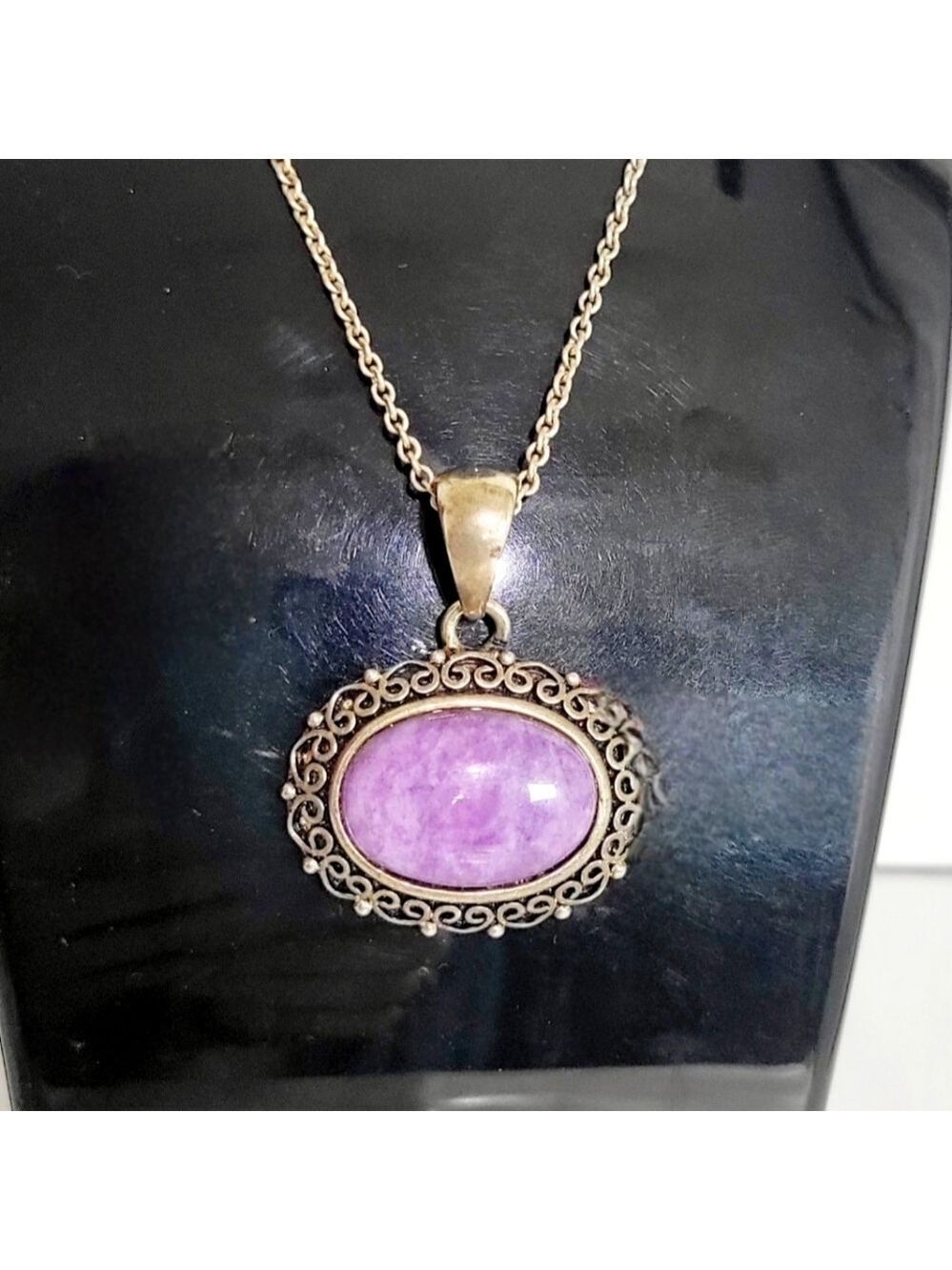Purple Charoite Stone Pendant Necklace